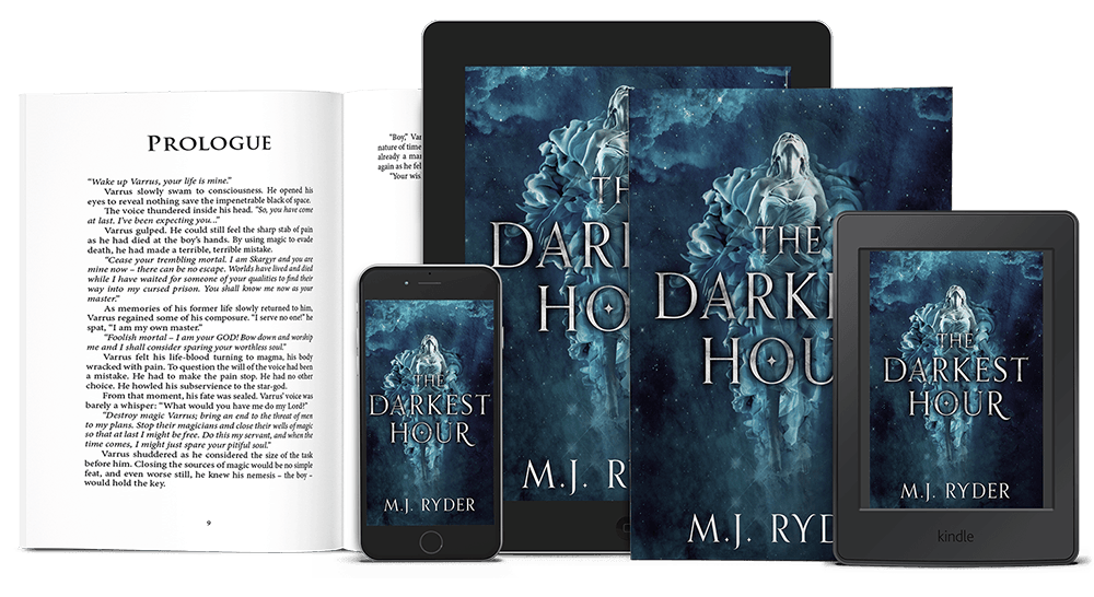 The Darkest Hour by M.J. Ryder, on a selection of devices
