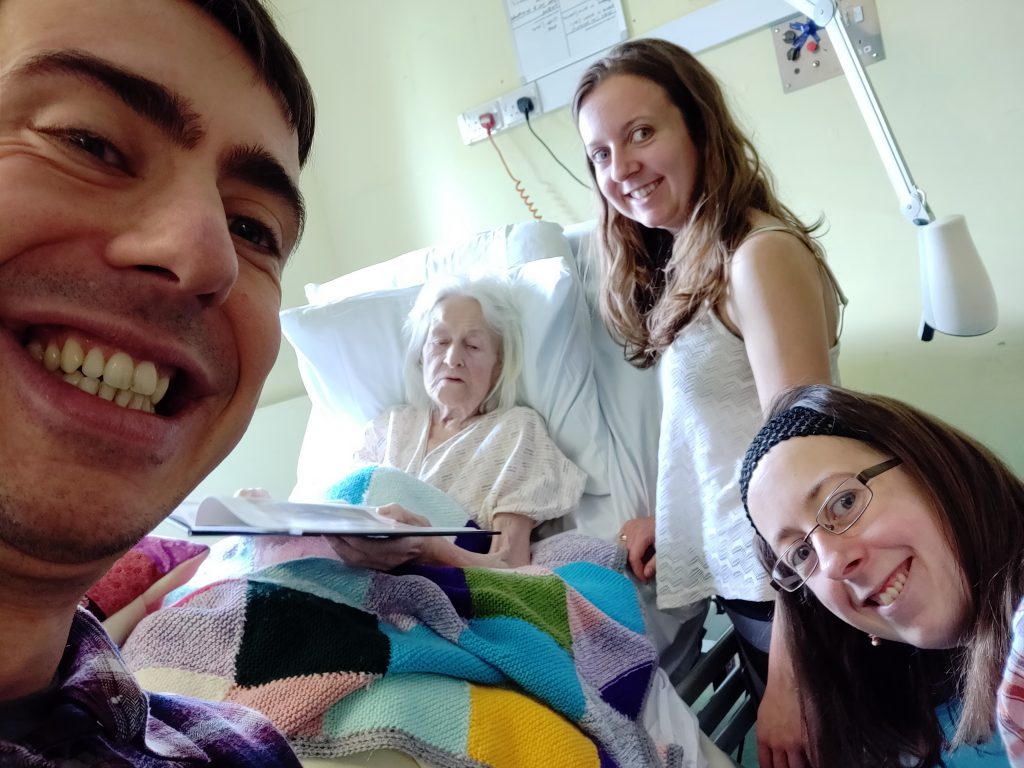 Visiting Nan in hospital, August 2018