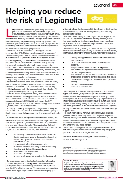 Smile magazine, Legionella advertorial