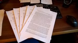 Early drafts of my five chapters