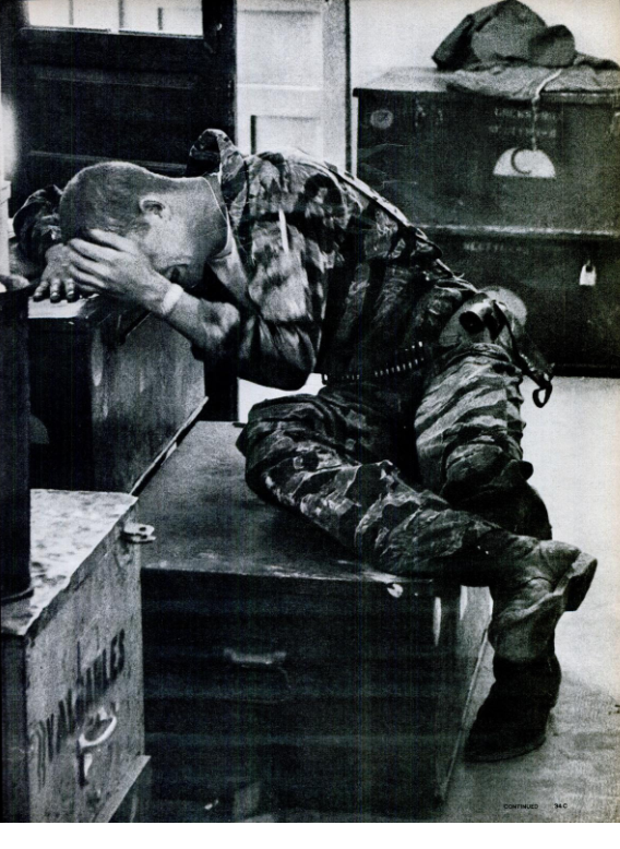 James C. Farley photographed by Larry Burrows in 'One Ride with Yankee Papa 13', Life, 16 April 1965, pp. 24–36