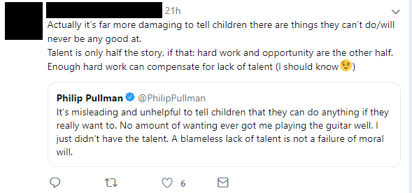 Philip Pullman on talent and work.