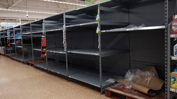 Empty supermarket shelves