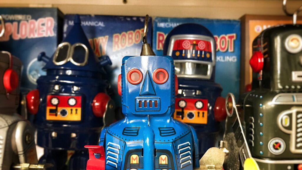 Mechanical toy robots. Photo by Craig Sybert on Unsplash